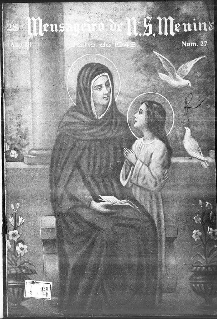 Capa da revista Mensageiro de Nossa Senhora Menina, Nº 27, Julho de 1942